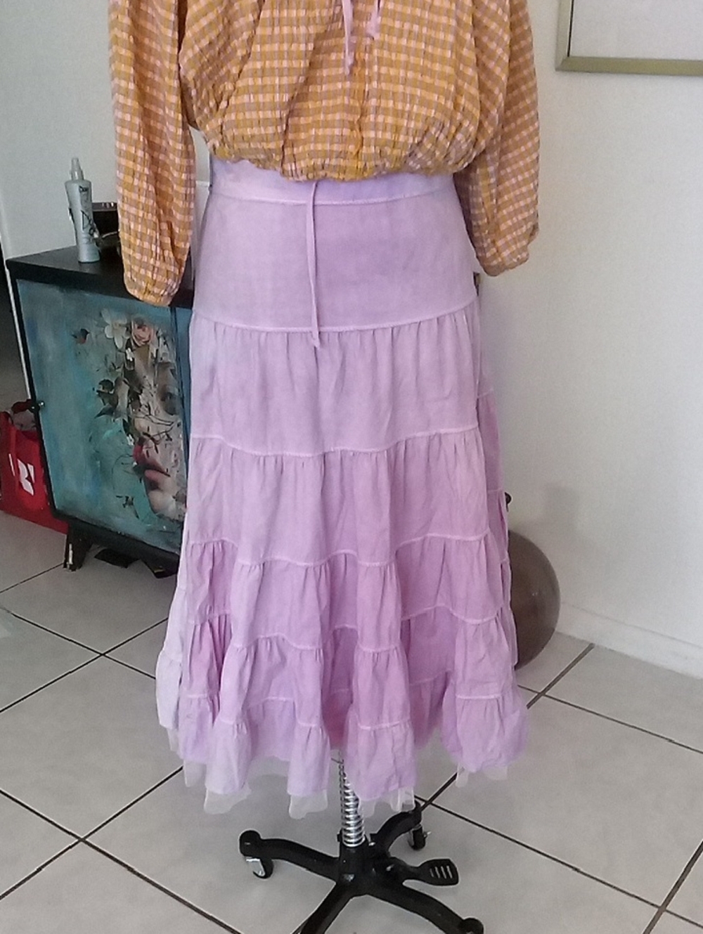 Lavende Maxi Skirt Zipper On Side ..Needs A Few Stitches Were Zipper Starts. .